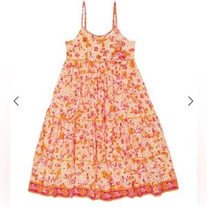 Poupette St Barth Kids printed cotton dress |Size  8 | Orange & Pink | Like New